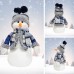 Новогодняя фигурка под елку YH239907B Снеговик 40 см рождественская мягкая игрушка Blue