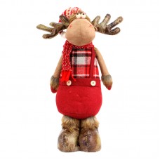 Новогодняя фигурка под елку YF201898A  новогодний олень 42 см рождественская мягкая игрушка Red