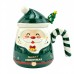 Рождественская чашка "Merry Christmass" Санта JJX001 кружка в форме Санты с ложечкой в подарочной упаковке Green