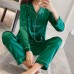 Комплект женской пижамы 806 Зеленый рубашка с длинным рукавом и штанами одежда для дома L Комплект женской пижамы 806 Зеленый рубашка с длинным рукавом и штанами одежда для дома L