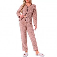 Женская тёплая пижама 5312 Light pink костюм для дома M