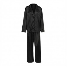 Женский шелковый комплект для дома и сна 2SYCK1315 рукашка и штаны женская пижама атласная Черный S