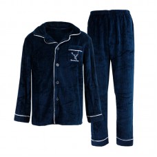 Комплект мужской пижамы CK-208 Dark Blue рубашка с длинным рукавом и штанами теплая L