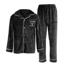 Комплект мужской пижамы CK-214 Dark Gray рубашка с длинным рукавом и штанами теплая 3XL