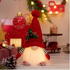 Новогодняя игрушка Рождественский Гном A2 светящийся 28*16 Red