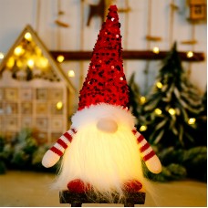Новогодняя игрушка Рождественский Гном A1 светящийся 30*10 Red