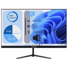 Моноблок Неттоп HP ProDesk 600 G3 s1151 (Core i3-6100T/ DDR4 8GB/ SSD256GB SATA/ Wi-Fi); Монітор 24" Prologix PL2424HD Black