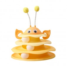 Игрушка Chaokupet 079906 Башня для котов интелектуальная 3-х уровневая   Желтый
