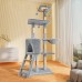 Домик когтеточка для кошек TM100 царапка с игровым комплексом 133 см Gray