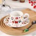 Рождественская чашка "Merry Christmass" Санта-Клаус JJX005 кружка с блюдцем с ложечкой новогодняя в подарочной упаковке White