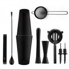 Подарочный набор для бара KM-TZS167 10 предметов барный инвентарь из нержавеющей стали Black