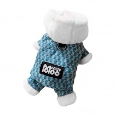 Комбинезон с капюшоном для собак Moo 2410SXMJ0172 тедди с петлей для поводка Blue M