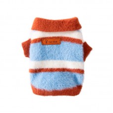 Пушистый свитер поло для собак и кошек 2410SXXF0137 вязаный теплый  Brown S