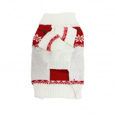 Рождественский свитер для собак и кошек 2111CGLK9070 вязаный теплый  White M
