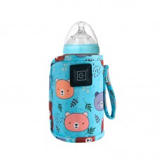 Портативный подогреватель N-009 Bear для детской бутылочки USB цифровой дисплей Blue