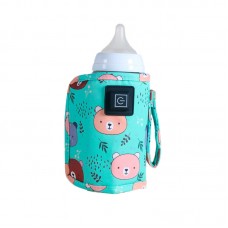 Портативный подогреватель N-009 Bear для детской бутылочки USB цифровой дисплей Green