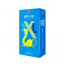 Ультратонкие презервативы увеличенной ширины OLO XXL Ultrathin Extra Large с гиалуроновой кислотой 10 шт Blue