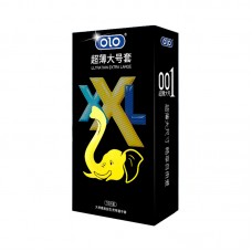 Ультратонкие презервативы увеличенной ширины OLO XXL Ultrathin Extra Large с гиалуроновой кислотой 10 шт Black