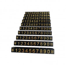 Набор пластиковых ценников SJX-HDY-XH-0-9 с цифрами 100 шт для товаров на витрину 75*6,5*9 мм Black + Gold Набор пластиковых ценников SJX-HDY-XH-0-9 с цифрами 100 шт для товаров на витрину 75*6,5*9 мм Black + Gold