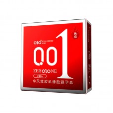 Презервативы ультратонкие OLO 0.01 Passionate Factor с разогревающим возбуждающим эффектом с гиалуроновой кислотой 3 шт