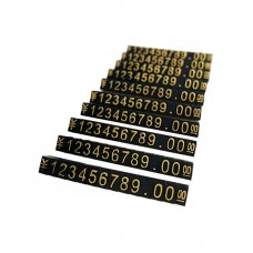 Набор пластиковых ценников SJX-HDY-XH-0-9 с цифрами 100 шт для товаров на витрину 45*3*5 мм Black + Gold Набор пластиковых ценников SJX-HDY-XH-0-9 с цифрами 100 шт для товаров на витрину 45*3*5 мм Black + Gold