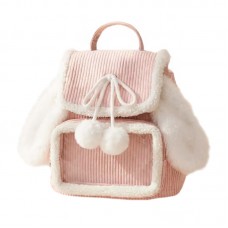 Детский рюкзак-сумка 36262 плюшевый мягкий с ушками Pink