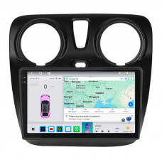 Штатная магнитола Lesko для Renault Sandero II Рестайлинг ver 3 2018-н.в экран 9" 4/64 QLED CarPlay 4G Wi-Fi GPS 360 Prime