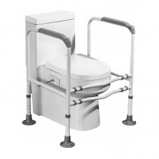 Каркас на унитаз поручни для людей с инвалидностью стойка опора для туалета с регулировкой высоты 46*50-55*70-75cm Gray Каркас на унитаз поручни для людей с инвалидностью стойка опора для туалета с регулировкой высоты 46*50-55*70-75cm Gray