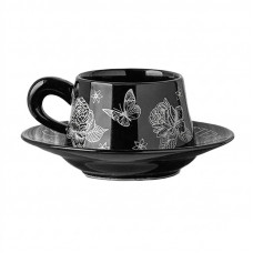Сувенирный подарочный кофейный набор Nordic Miroson чашка+блюдце+подарочная коробка керамический Black