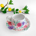 Сувенирный подарочный кофейный набор Spring Flowers чашка+блюдце+подарочная коробка керамический