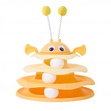 Игрушка Taotaopets 079906 для кота интелектуальная 3-х уровневая Башня Yellow Игрушка Taotaopets 079906 для кота интелектуальная 3-х уровневая Башня Yellow