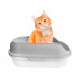 Туалет для кошек с лопаткой Taotaopets 226611 40*29*13,5 см Gray