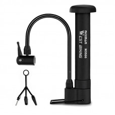 Насос велосипедный West Biking YP0711140 ножной с дополнительными насадками Black