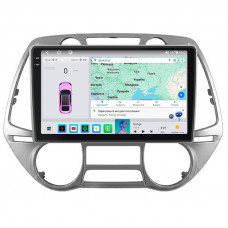 Штатная магнитола Lesko для Hyundai i20 I Auto A/C 2008-2012 экран 9" 4/64 QLED CarPlay 4G Wi-Fi GPS 360 Prime