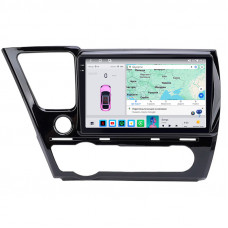 Штатная магнитола Lesko для Honda Civic IX Рестайлинг ver. 2 2013-2017 экран 9" 4/64 QLED CarPlay 4G Wi-Fi GPS 360 Prime