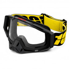 Мото очки 100% C30 для кроссового шлема ветрозащитные солнцезащитные Black + Yellow