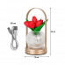 Настольная лампа LED светильник ночник Tulips Crystal ZBTSYJX0417 в виде букета тюльпанов в хрустальном шаре в колбе Red