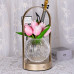 Настольная лампа LED светильник ночник Tulips Crystal ZBTSYJX0417 в виде букета тюльпанов в хрустальном шаре в колбе Pink