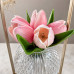 Настольная лампа LED светильник ночник Tulips Crystal ZBTSYJX0417 в виде букета тюльпанов в хрустальном шаре в колбе Pink