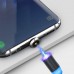 Магнитный кабель для зарядки светящийся Topk USB 1m Z-line LED Llightning Black
