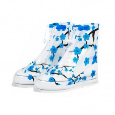 Резиновые бахилы на обувь от дождя SB-102 синяя сакура M