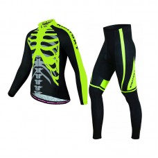 Вело костюм для мужчин KIDITO KM-CT-18 кофта с длинным рукавом штаны Skeleton Green 2XL Вело костюм для мужчин KIDITO KM-CT-18 кофта с длинным рукавом штаны Skeleton Green 2XL