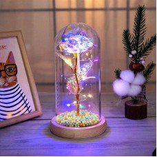 Роза в колбе 24К KY-1125 с LED подсветкой Цветной свет