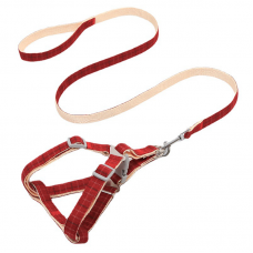Шлея для собак с поводком Pipitao 165510 Cage Red 1.5*120 cm