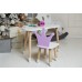 Білий столик хмарка 46х70х40 та стільчик корона фіолетовий 26.5х26х25, набір меблів для дитини стіл та стілець Білий столик хмарка 46х70х40 та стільчик корона фіолетовий 26.5х26х25, набір меблів для дитини стіл та стілець