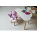 Білий столик хмарка 46х70х40 та стільчик корона фіолетовий 26.5х26х25, набір меблів для дитини стіл та стілець Білий столик хмарка 46х70х40 та стільчик корона фіолетовий 26.5х26х25, набір меблів для дитини стіл та стілець