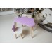 Стіл хмарка 46х70х40 та стільчик коронка 26.5х26х25, дитячий столик та стілець для малювання/занять, фіолетовий з білим Стіл хмарка 46х70х40 та стільчик коронка 26.5х26х25, дитячий столик та стілець для малювання/занять, фіолетовий з білим
