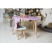 Стіл хмарка 46х70х40 та стільчик метелик 26.5х26х25, дитячий столик та стілець для малювання/занять, фіолетовий з білим Стіл хмарка 46х70х40 та стільчик метелик 26.5х26х25, дитячий столик та стілець для малювання/занять, фіолетовий з білим