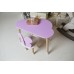 Стіл хмарка 46х70х40 та стільчик метелик 26.5х26х25, дитячий столик та стілець для малювання/занять, фіолетовий з білим Стіл хмарка 46х70х40 та стільчик метелик 26.5х26х25, дитячий столик та стілець для малювання/занять, фіолетовий з білим