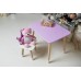 Стіл прямокутний 46х60х45 і стілець корона 26.5х26х25, столик та стільчик для дівчинки, фіолетовий з білим Стіл прямокутний 46х60х45 і стілець корона 26.5х26х25, столик та стільчик для дівчинки, фіолетовий з білим